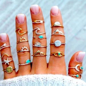 19pcs Cute Boho Rings